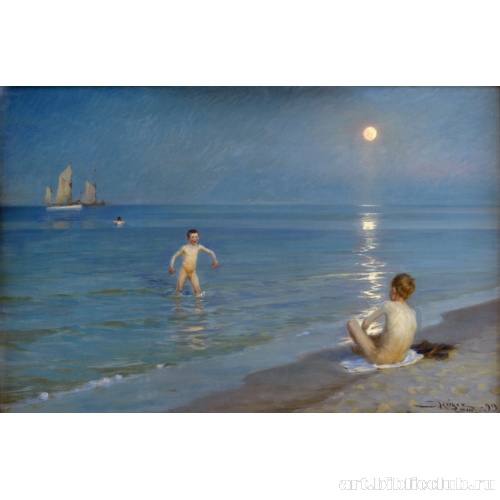 Купание мальчиков в Скагене. Летний вечер