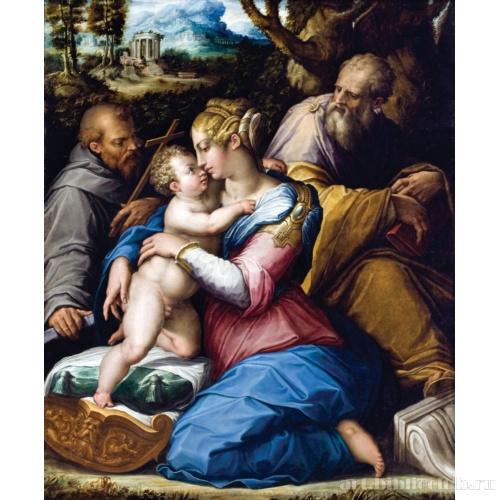 Святое семейство со святым Франциском в пейзаже