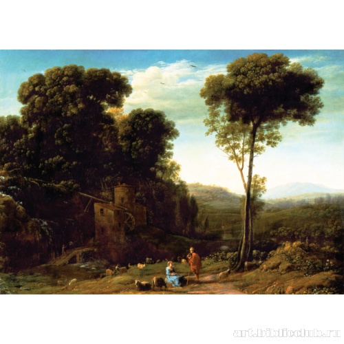 Пасторальный пейзаж с мельницей