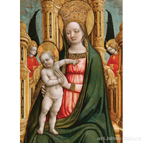 Мадонна с Младенцем на троне и двумя ангелами. Фрагмент