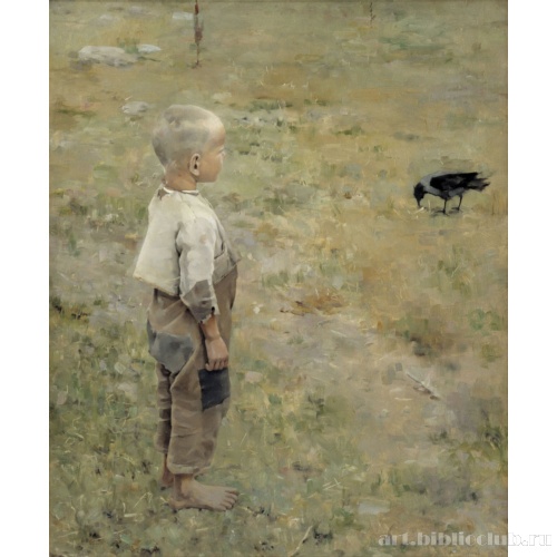 Мальчик и ворона