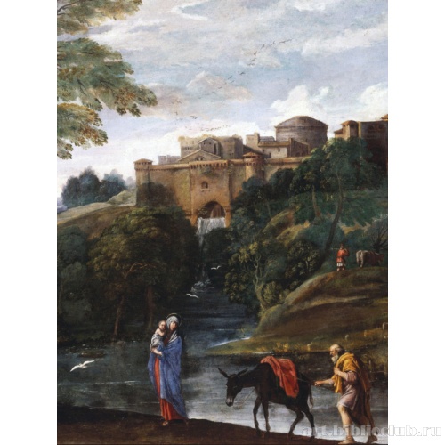 Пейзаж с бегством в Египет. Фрагмент