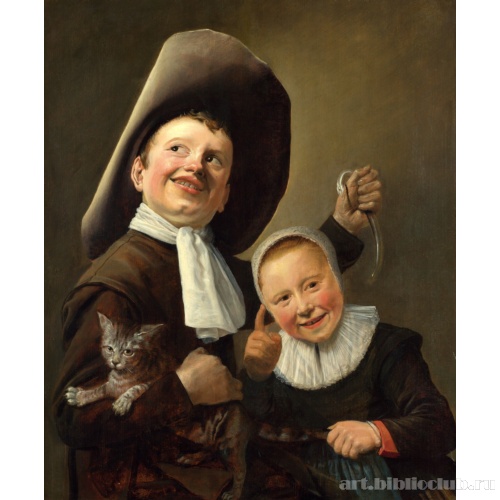 Мальчик и девочка с кошкой и угрем