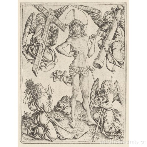 Христос-страстотерпец с четырьмя ангелами