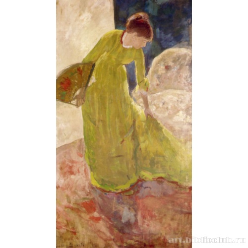 Женщина, держащая веер