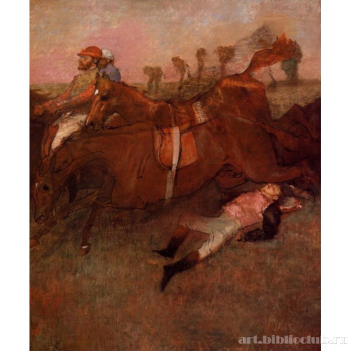 Скачки, упавший жокей