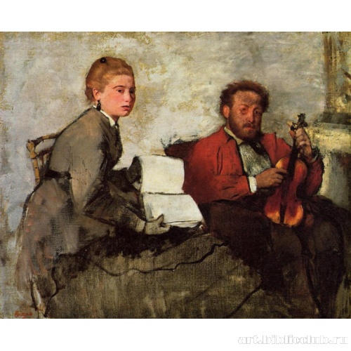 Скрипач и молодая женщина