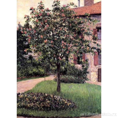 Пти-Женвильер. Юго-западный фасад мастерской художника. Весенний сад