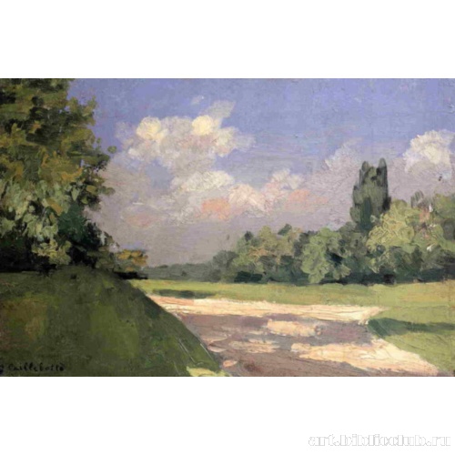 Йерр, лужайка в парке. Вид с дорожки