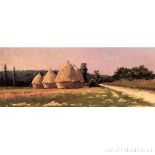 Пейзаж со стогами сена