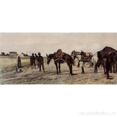 Римский пейзаж с крестьянами и лошадями