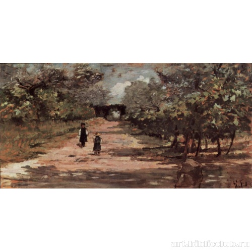 Двое детей на аллее