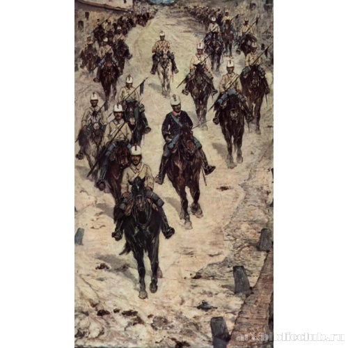 Кавалерийский полк на деревенской улице