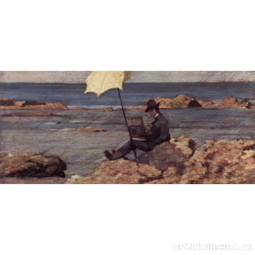 Сильвестро Лега, рисующий в Рива аль Маре