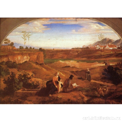 Святое семейство с Иоанном Крестителем во младенчестве на фоне пейзажа