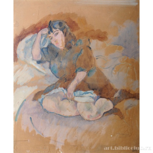 Сидящая молодая итальянка