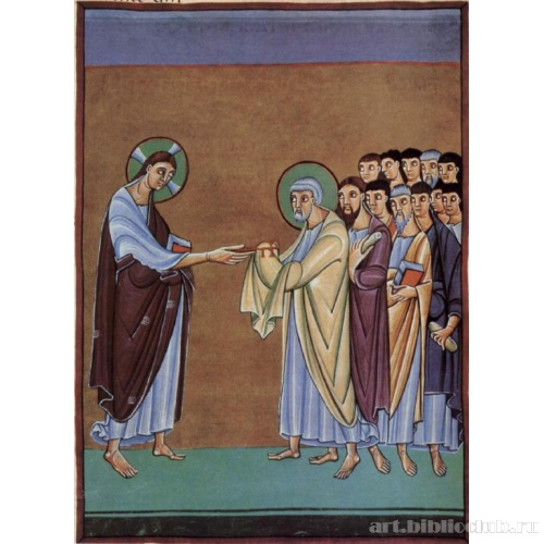 Книга перикоп Генриха II. Апостол Петр принимает ключ