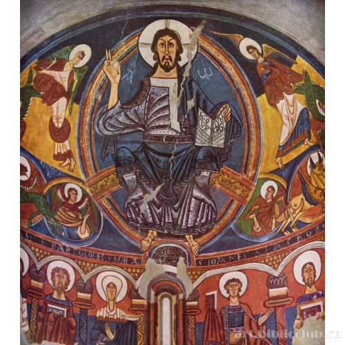 Христос во славе, фреска апсиды в церкви Сан Клементе. Фрагмент