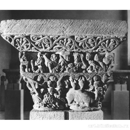 Капитель Иова из внутреннего дворика собора Памплоны. Несчастья Иова