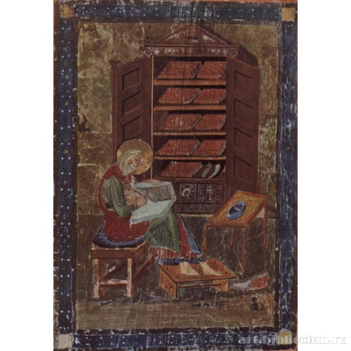 Амиатинский кодекс. Ездра работает над текстом Библии