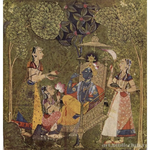 Из цикла «Рагмала». Кришна и девушки