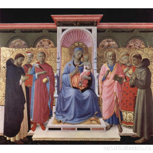 Мария с младенцем на троне со святыми