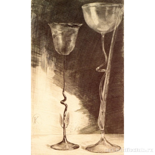 Декоративные бокалы. Иллюстрация из журнала «Пан»