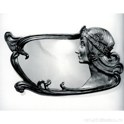Рама для зеркала с женским профилем в стиле Мухи