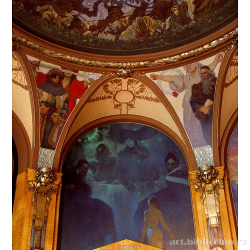 Настенные росписи гостиной Приматорского в Пражском Муниципалитете