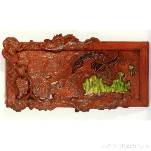 Панель с изображением лесного пейзажа с обнаженной в лунном свете