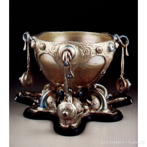 Чаша для смешивания пунша и три ковша