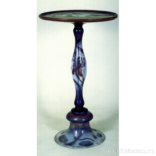 Столик с ирисами и стрекозой