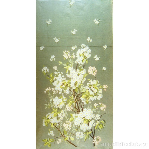 Ткань с узором из цветов яблони