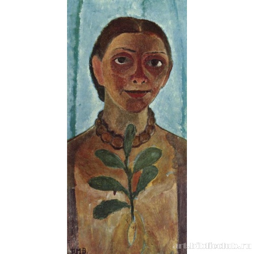 Художница с веткой камелии (автопортрет)