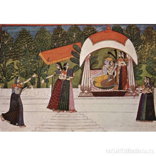 Кришна и Радха в павильоне