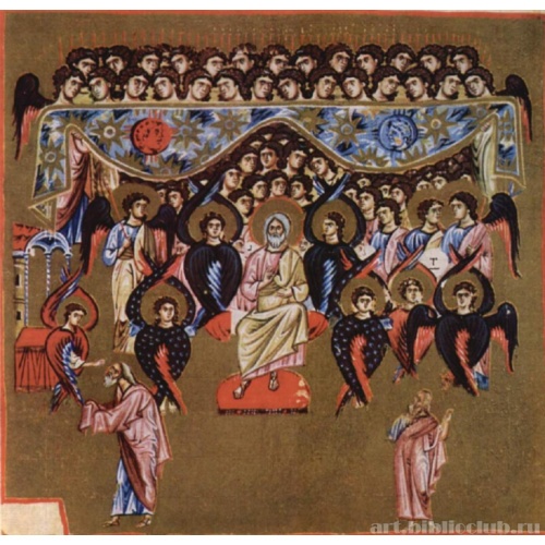 Собрание проповедей монаха Иоанна Коккиновафа о деве Марии. Бог-Отец и ангелы