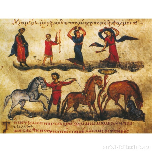 Охотничья сцена и танец менад