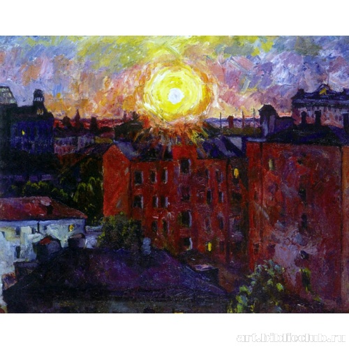 Солнце над крышами. Закат