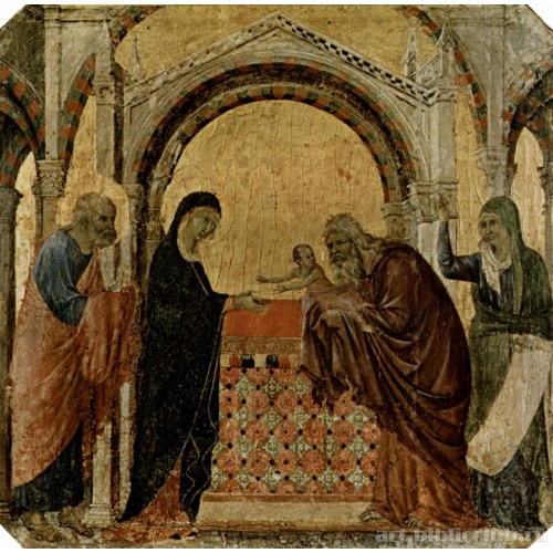 пределла со сценами из детства Иисуса и пророками, Сретение