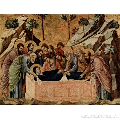 Алтарь со сценами Успения Марии: Положение Марии во гроб