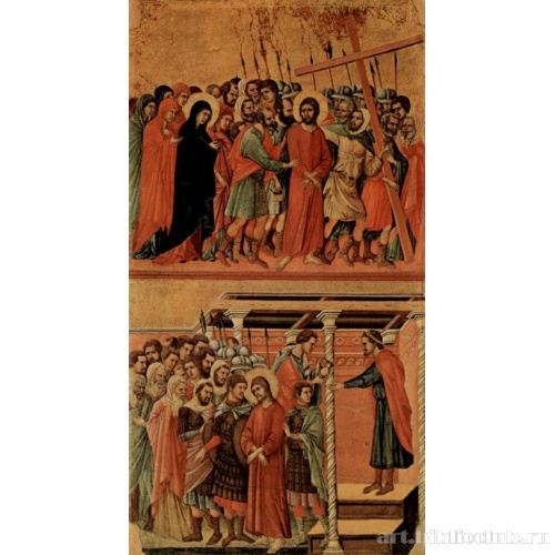 Регистр со сценами Страстей Христовых: Шествие на Голгофу и Пилат, умывающий руки