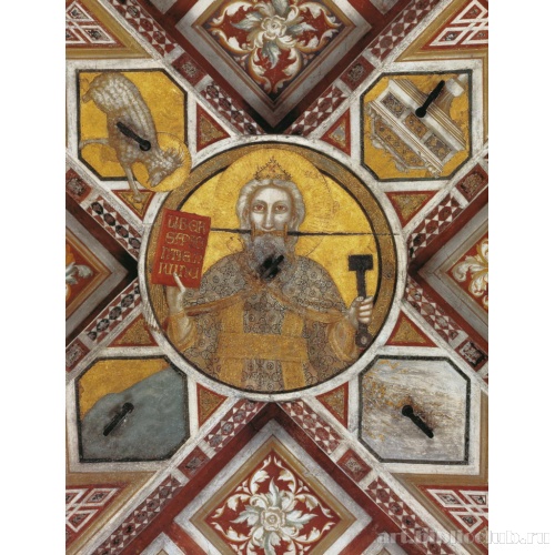 Христос Апокалипсиса. Справа наверху: Ковчег Завета. Слева наверху: Агнец