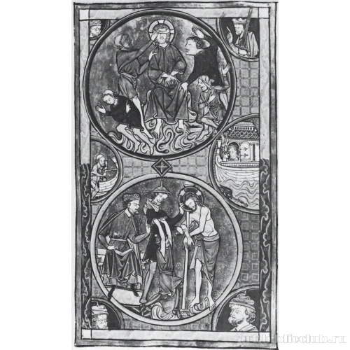 Осмеяние Христа; Бичевание; Построение ковчега, Ной с голубем