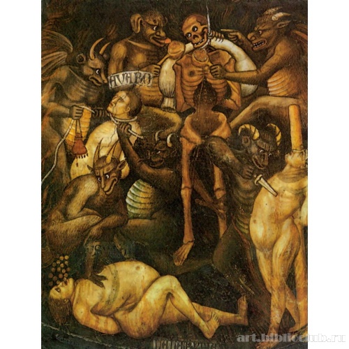 Дьявол и растивщик, деталь фрески Страшного суда