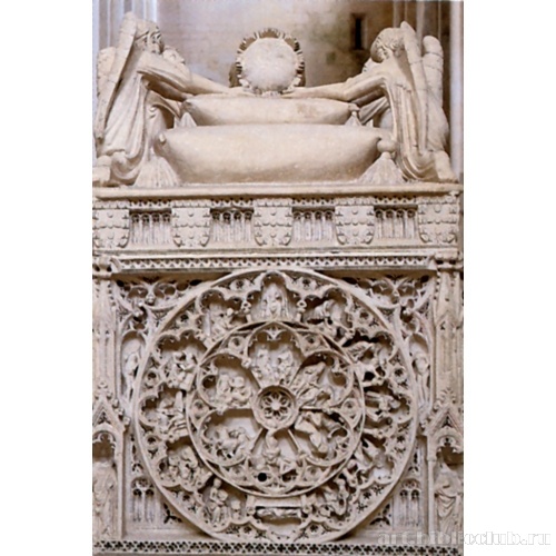 Саркофаг Педро I, «Колесо Фортуны» в изголовьи саркофага