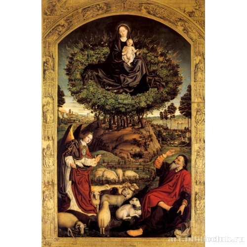 Неополимая купина, центральная створка триптиха