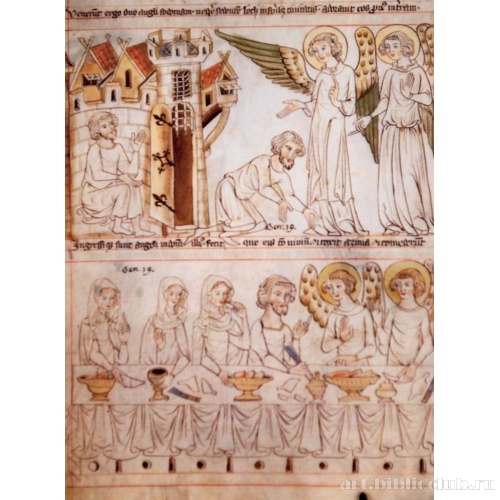 История Лота, из «Библии Велислава»