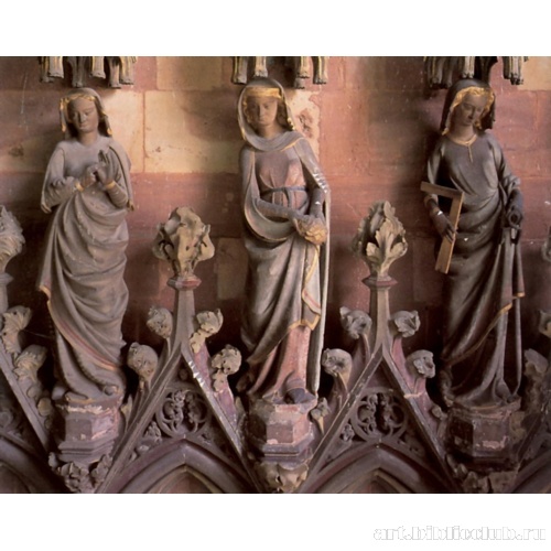 Диалектика, Риторика, Геометрия. Западный фасад, фигуры (слева на право)