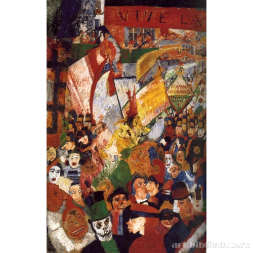 Вход Христа в Брюссель в 1889. Фрагмент