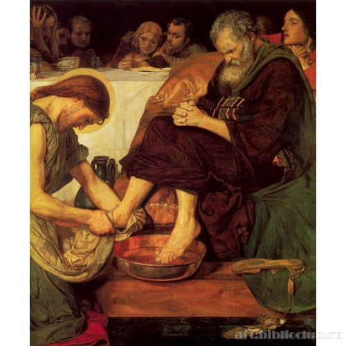 Иисус омывает ноги Петру. Фрагмент